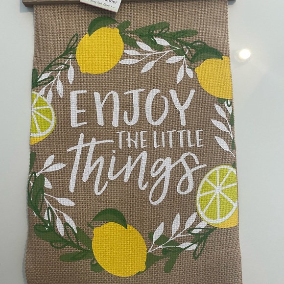 Other - Lemons “enjoy the little things” burlap banner
